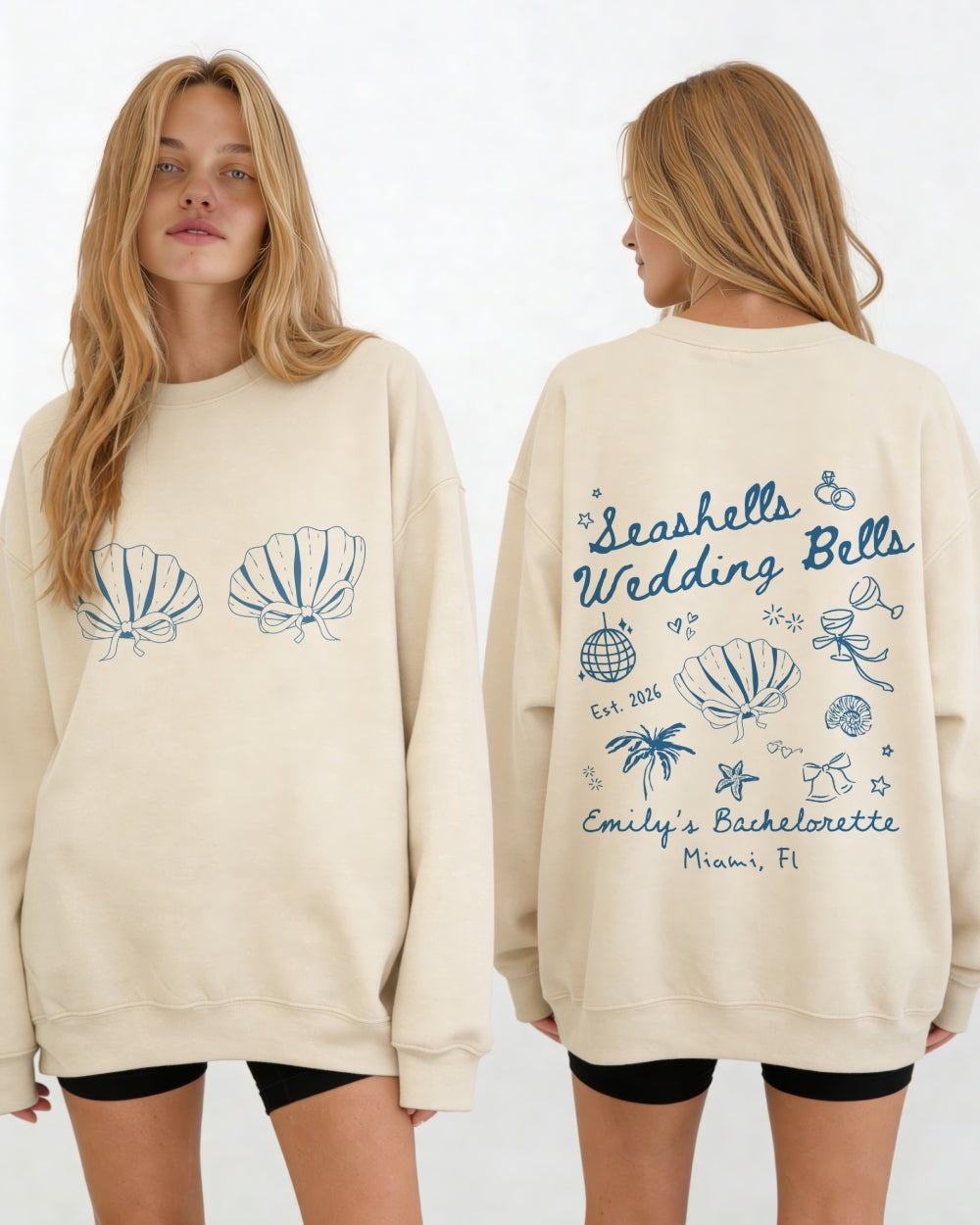 Seashells & Wedding Bells Sweatshirt Sand