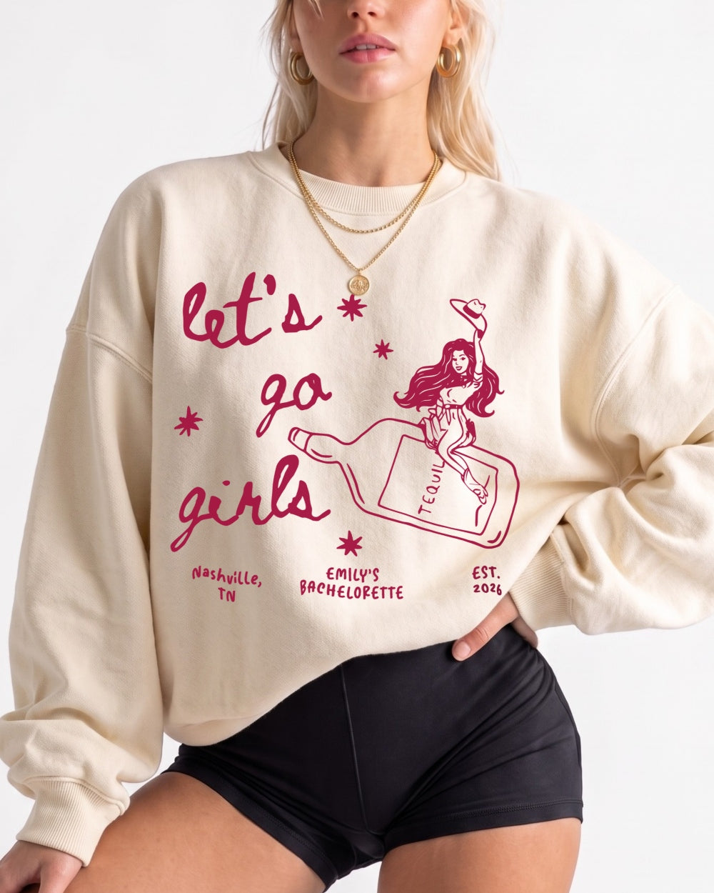 Let's Go Girls Cowgirl Bottle Sweatshirt