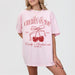 Bachelorette party shirt with a cherry graphic, perfect for the bride-to-be or bridesmaids celebrating the bridal shower or wedding festivities