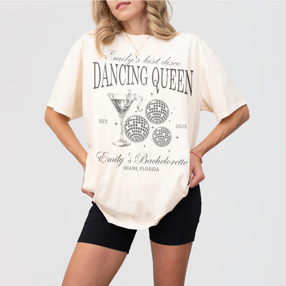 She Found Her Honey Honey Custom Last Disco Bachelorette Party Shirt Comfort Colors Dancing Queens Disco Bride Matching TShirt Bridesmaids - Ivory Product Image