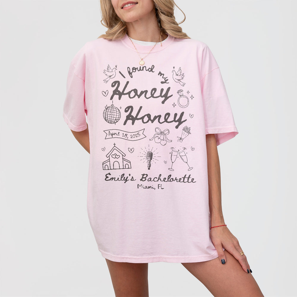 She Found Her Honey Honey Custom Last Disco Bachelorette Party Shirt Comfort Colors Dancing Queens TShirt Disco Bride Shirt Bridesmaids Gift - Blossom Product Image