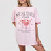 Blossom pink bachelorette shirt with "She Found Her Lover" design, perfect for bridal party, bridesmaid gifts, and girls trip celebrations