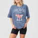 Soft blue cotton bachelorette party shirt with She Found Her Lover design, perfect for the bride-to-be and bridal party celebrating together