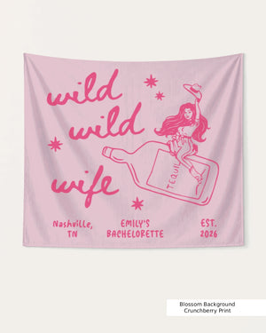 Personalized bride banner for western bachelorette parties and matching bridal crew celebrations