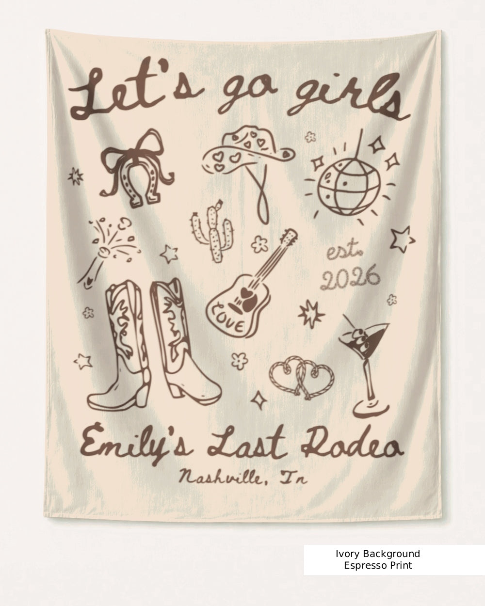 Let's Go Girls Cowgirl Party Banner