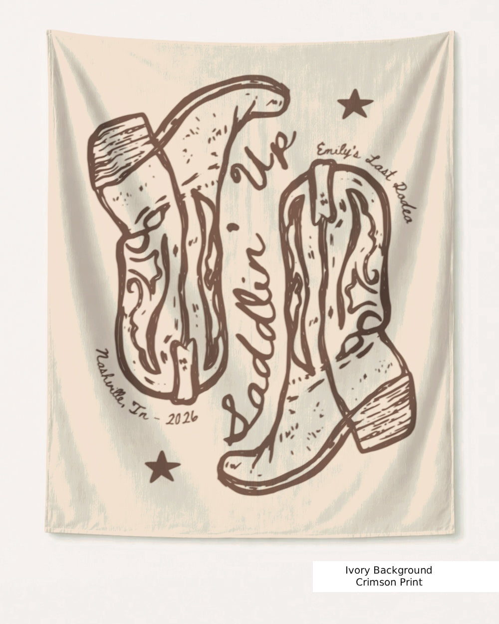 Settlin' Down & Saddlin' Up Cowgirl Boots Banner
