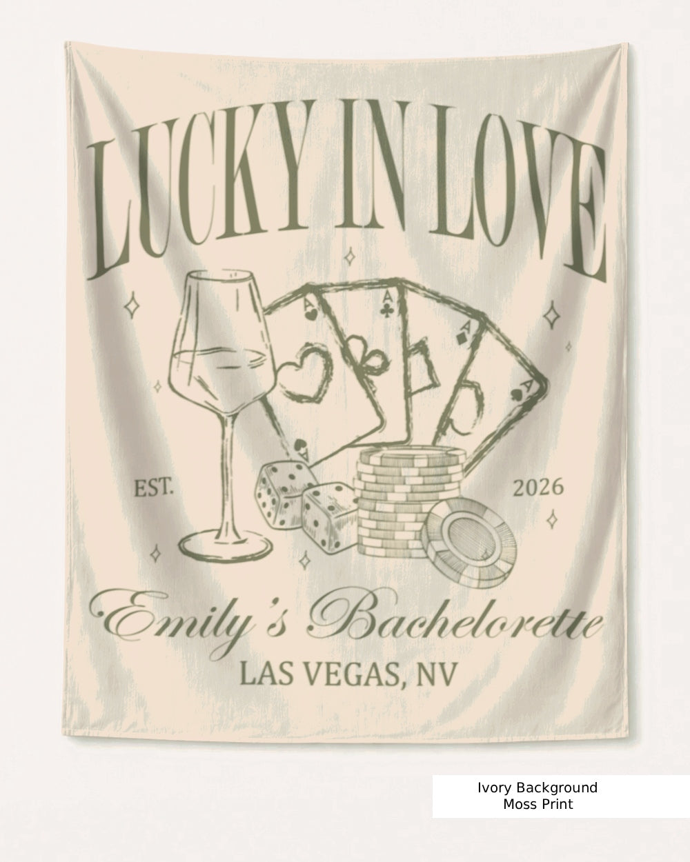 Lucky In Love Wine Cards Banner