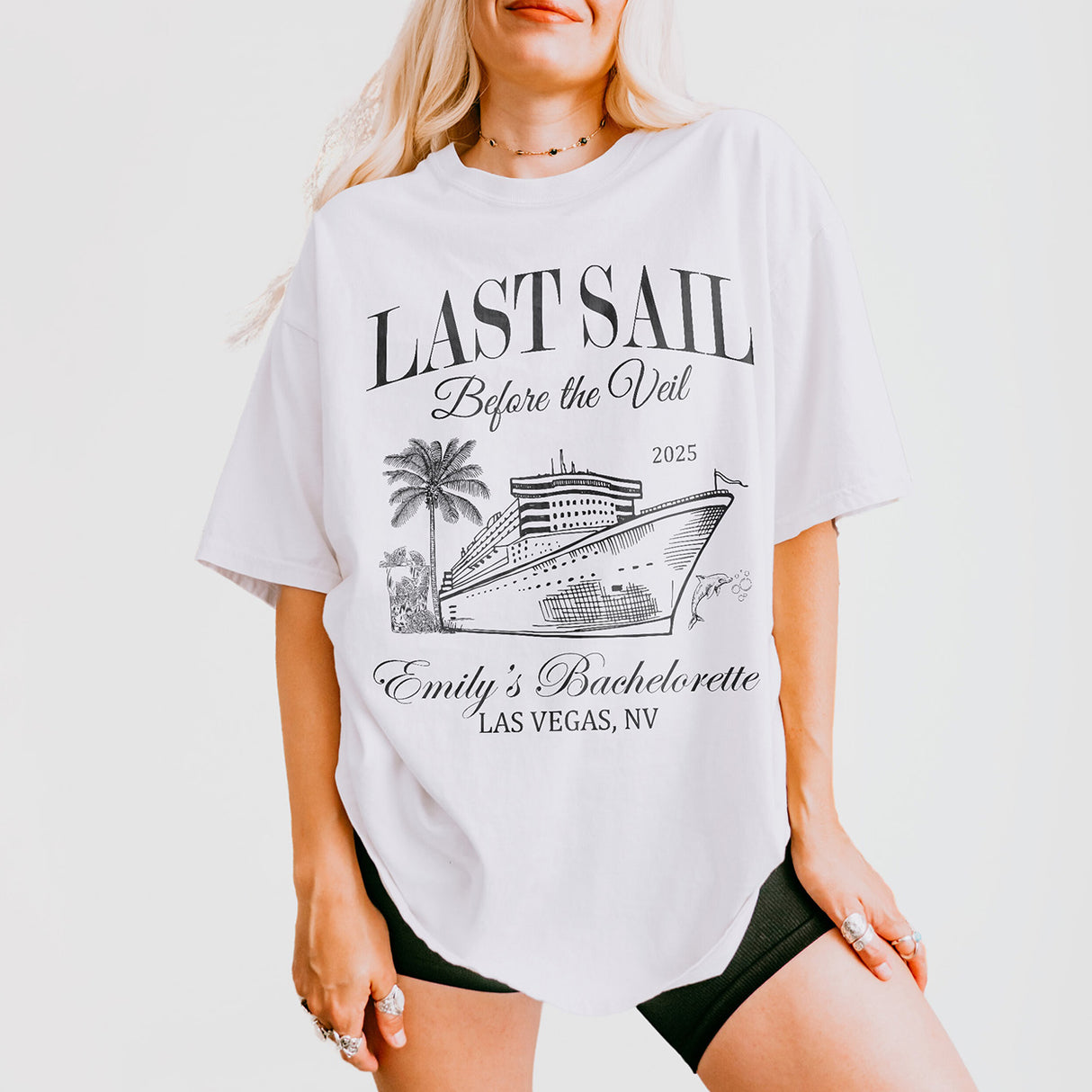Premium Cotton Nautical Bachelorette T-Shirt - Last Sail Before Veil