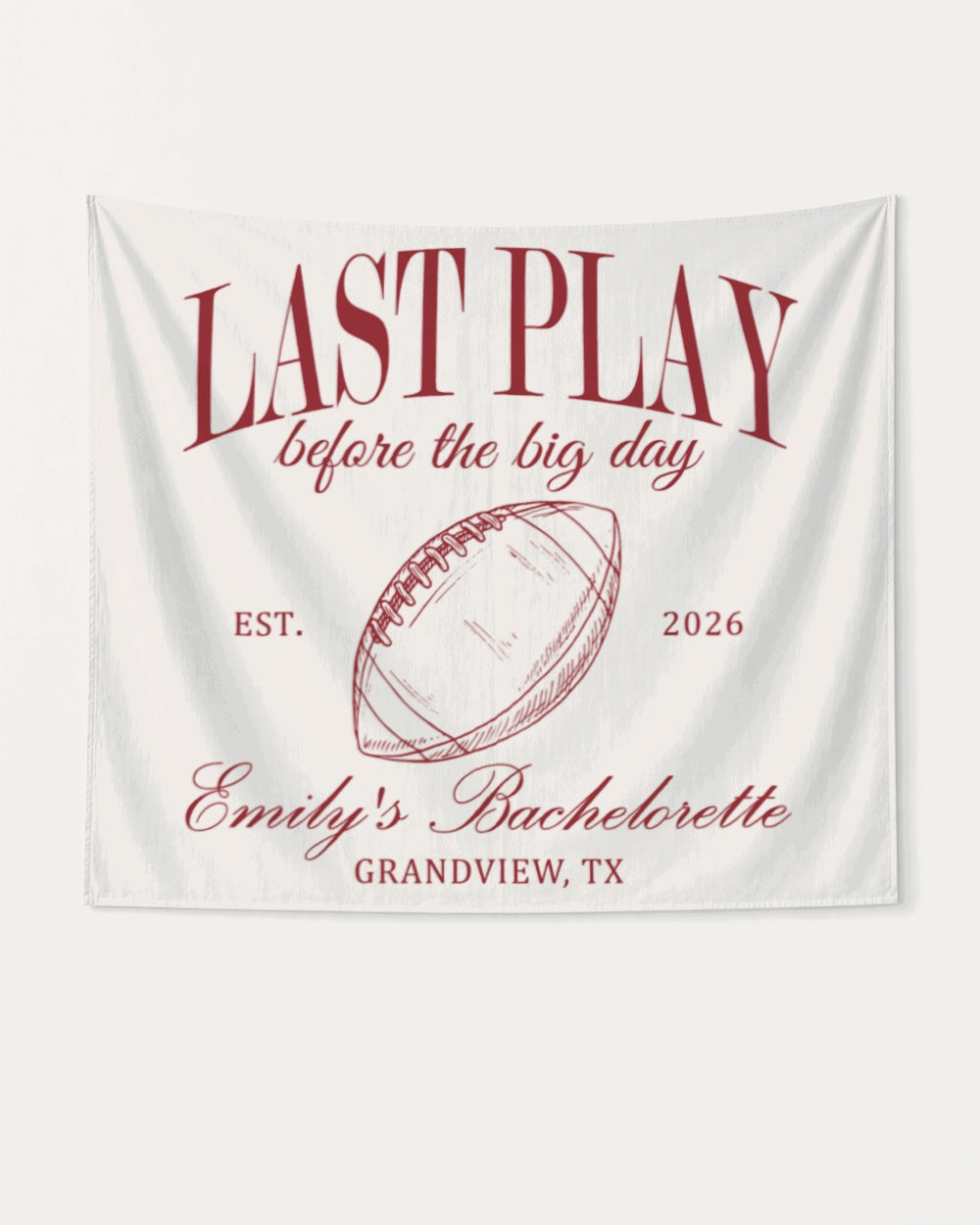 Last Play Before the Big Day - Football Banner White
