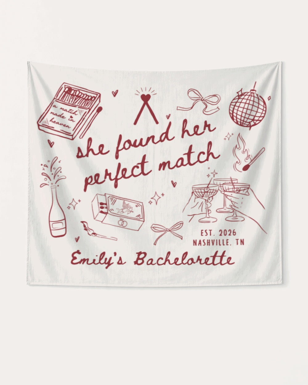 She Found Her Perfect Match Banner White