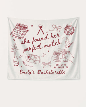She Found Her Perfect Match Banner White