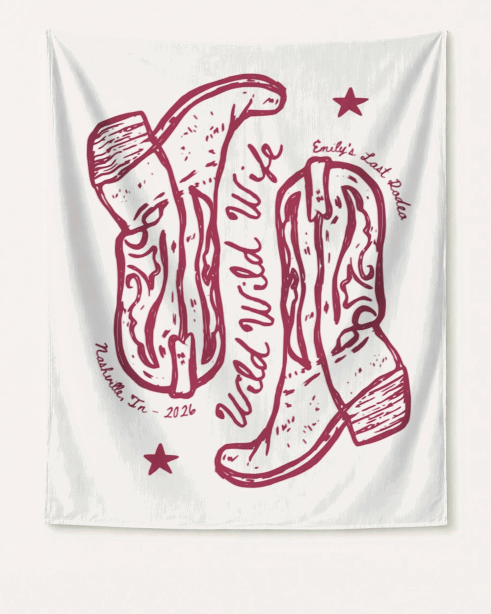 Personalized bride banner for last rodeo parties and matching western bachelorette decor