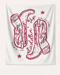 Settlin' Down & Saddlin' Up Cowgirl Boots Banner White