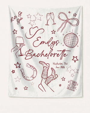 Let's Go Girls Disco Boots Banner White