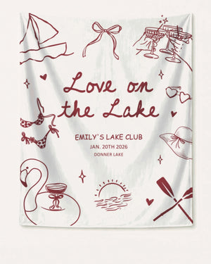Love on the Lake Banner White