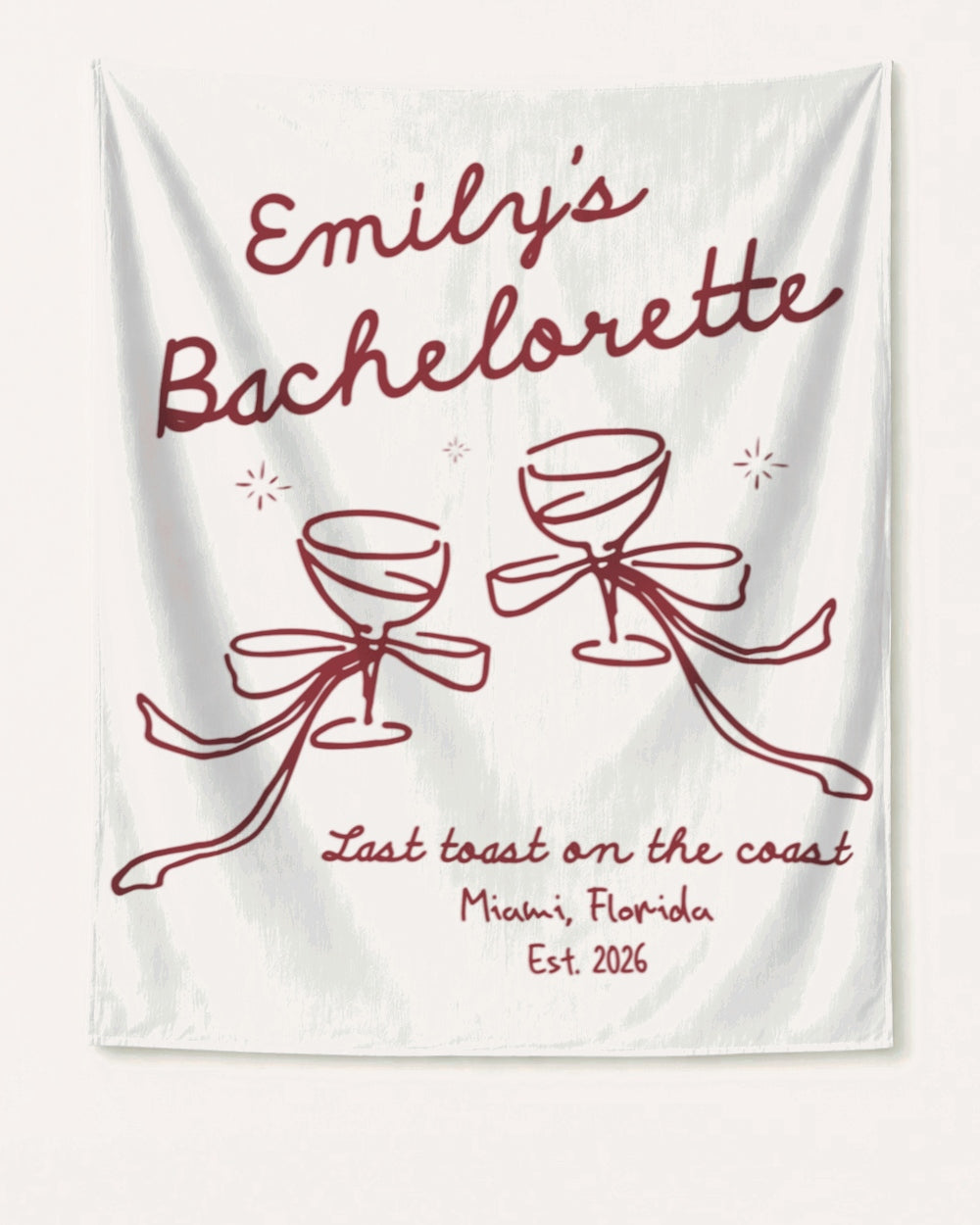 Last Toast on the Coast - Bow Cocktail Bach Banner White