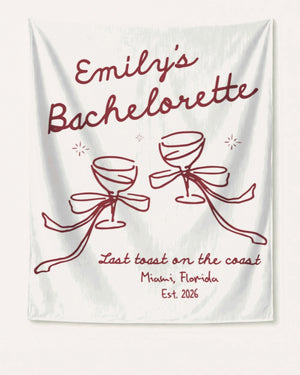 Last Toast on the Coast - Bow Cocktail Bach Banner White