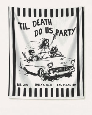 Bride or Die and Ride or Die Stripes Banner White