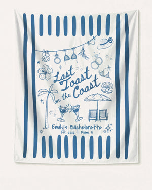 Last toast on the coast - Stripes Banner White