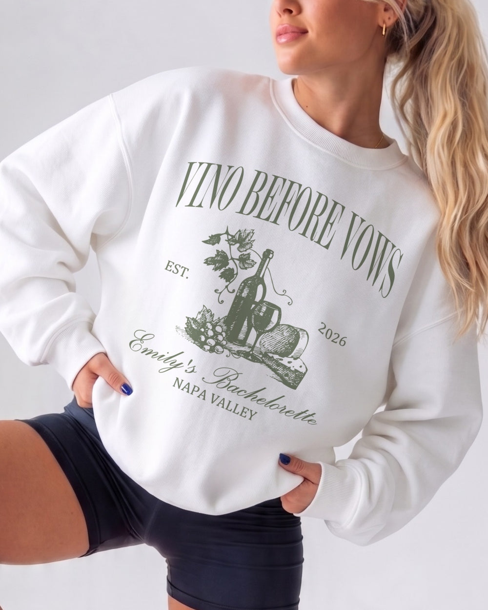 Vino Before Vows Sweatshirt White