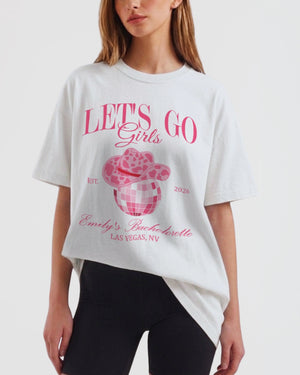 Man, I Feel Like A Bride & Let's Go Girls Disco T-Shirt White