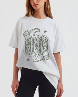 Wild Wild Wife Cowgirl Boots T-Shirt White