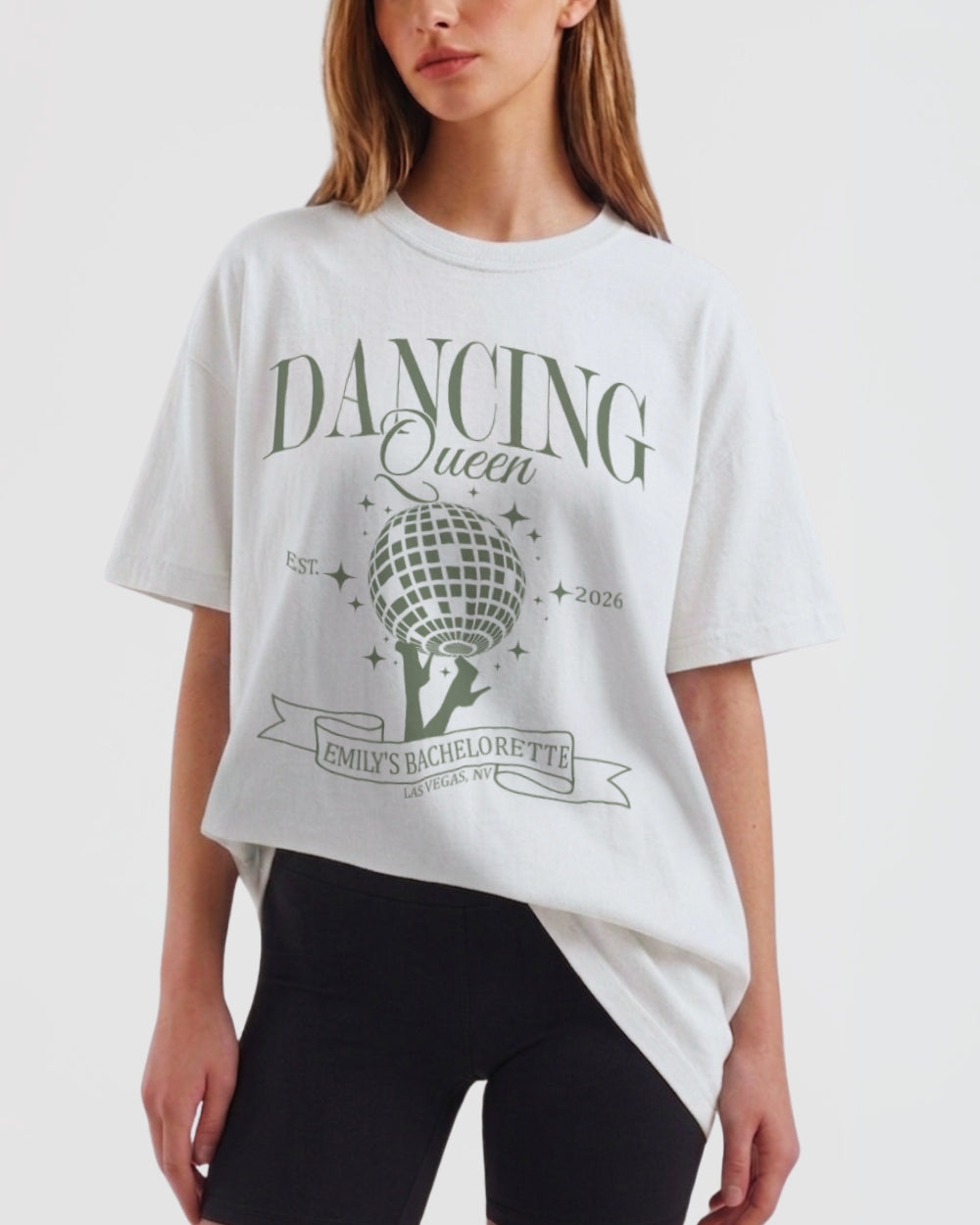 Dancing Queen, Disco Bride T-Shirt White