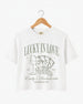Lucky In Love Wine Cards Crop Top White
