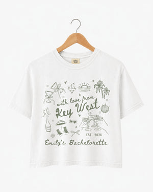 With Love from Key West Crop Top White