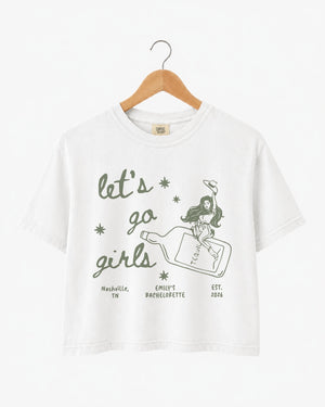 Let's Go Girls Cowgirl Bottle Crop Top White