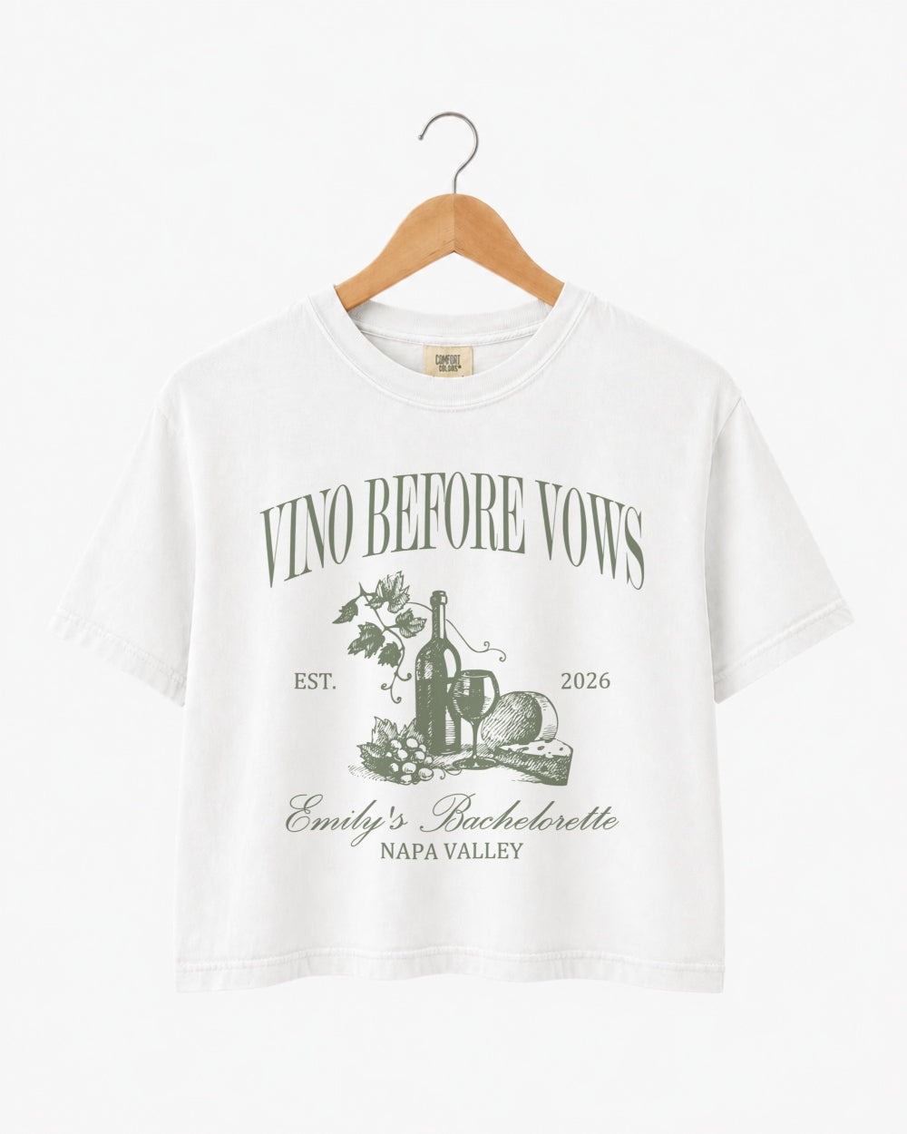 Vino Before Vows Crop Top White
