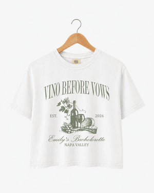 Vino Before Vows Crop Top White