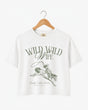 Bachelorette weekend crop top with vintage western illustration and Last Rodeo theme. Personalized with bride name, destination city, and year for the whole Nashville-bound crew.