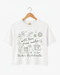 Bachelorette weekend crop tops with minimalist doodle script art, city and bride name customizable. Made for the Austin girls trip crew and any destination bachelorette party.