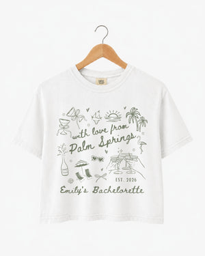 With Love from Palm Springs Crop Top White