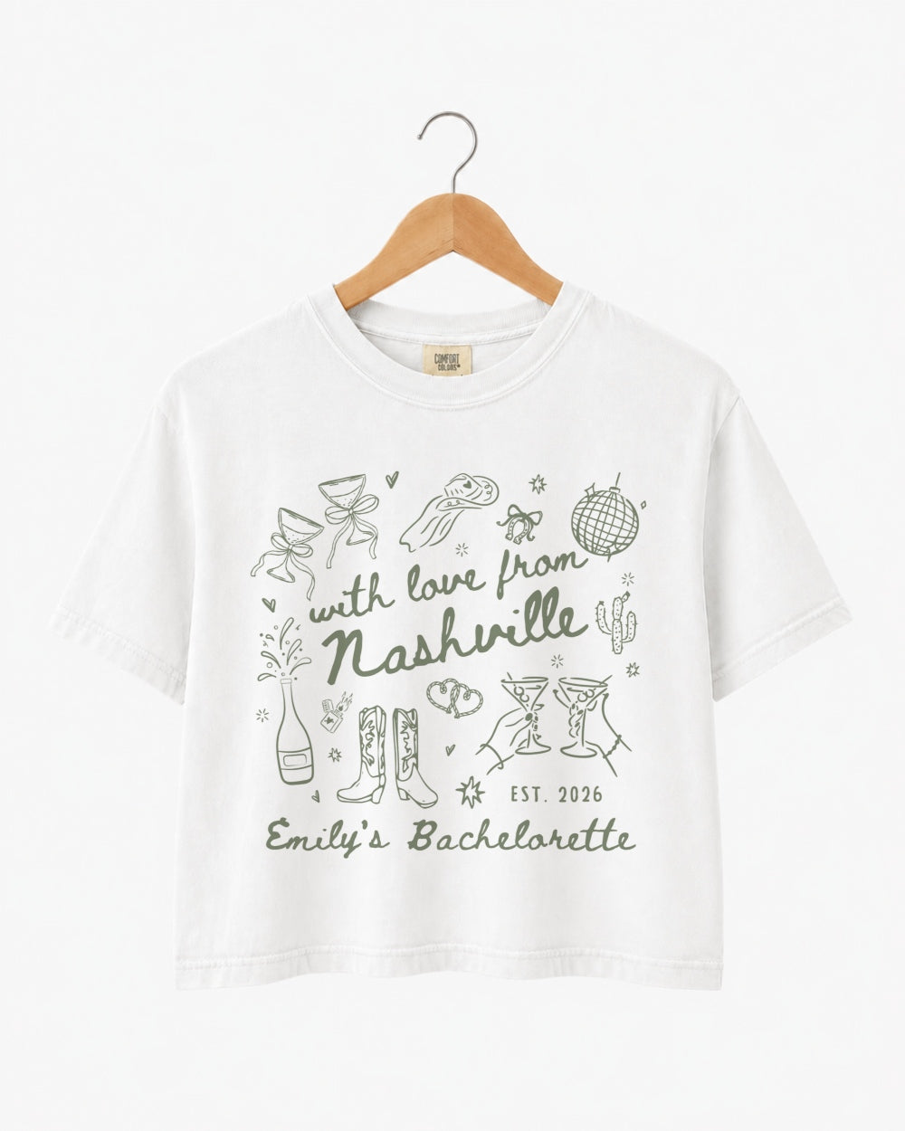 With Love from Nashville Crop Top White