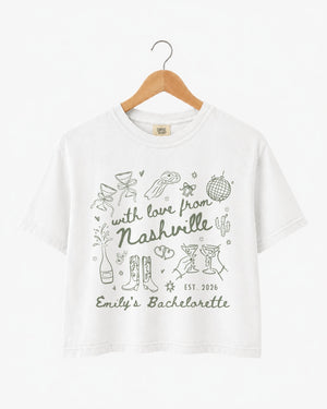 With Love from Nashville Crop Top White
