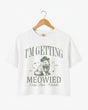 I'm Getting Meowied Bow Crop Top White