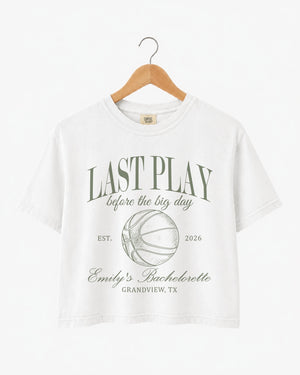 Last Play Before the Big Day - Basketball Crop Top White