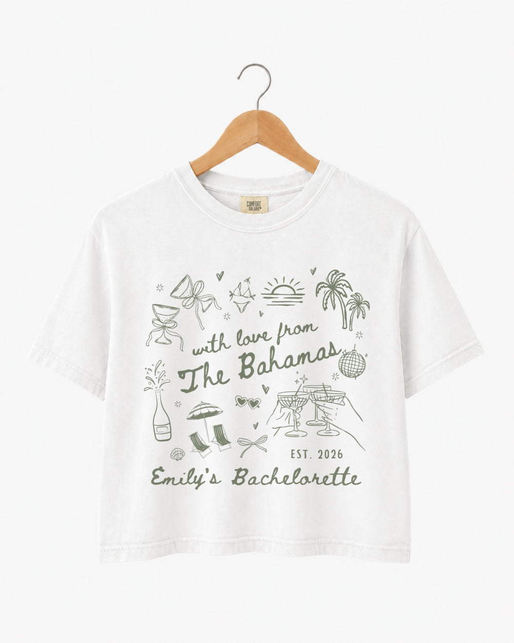 With Love from The Bahamas Crop Top White