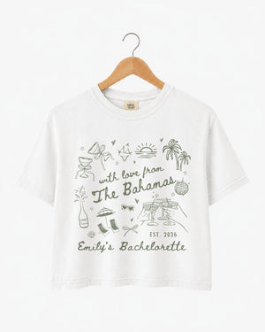 With Love from The Bahamas Crop Top White
