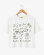 Mexico bachelorette weekend crop top with playful hand-drawn script art for the bride and her crew. Personalized with bride name, destination, and EST year for the full trip.