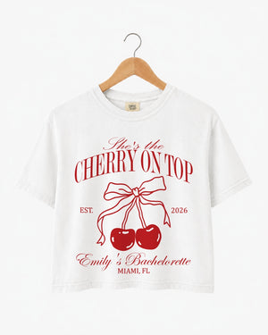 She's The Cherry On Top Crop Top White