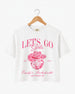 Man, I Feel Like A Bride & Let's Go Girls Disco Crop Top White