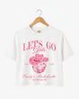 Man, I Feel Like A Bride & Let's Go Girls Disco Crop Top White