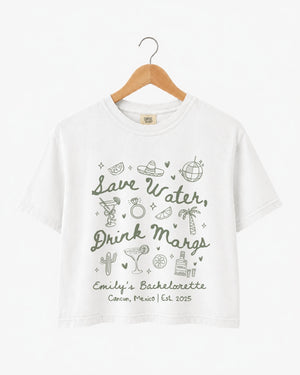 Save Water Drink Margs Crop Top White