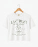 Last Toast on The Slopes Martini Crop Top White
