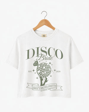 Dancing Queen, Disco Bride Crop Top White