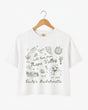 Napa Valley bachelorette weekend crop top with whimsical wine-country doodle art and script lettering. Bride name, year, and destination customizable for the whole bridal crew.