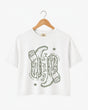 Wild Wild Wife Cowgirl Boots Crop Top White